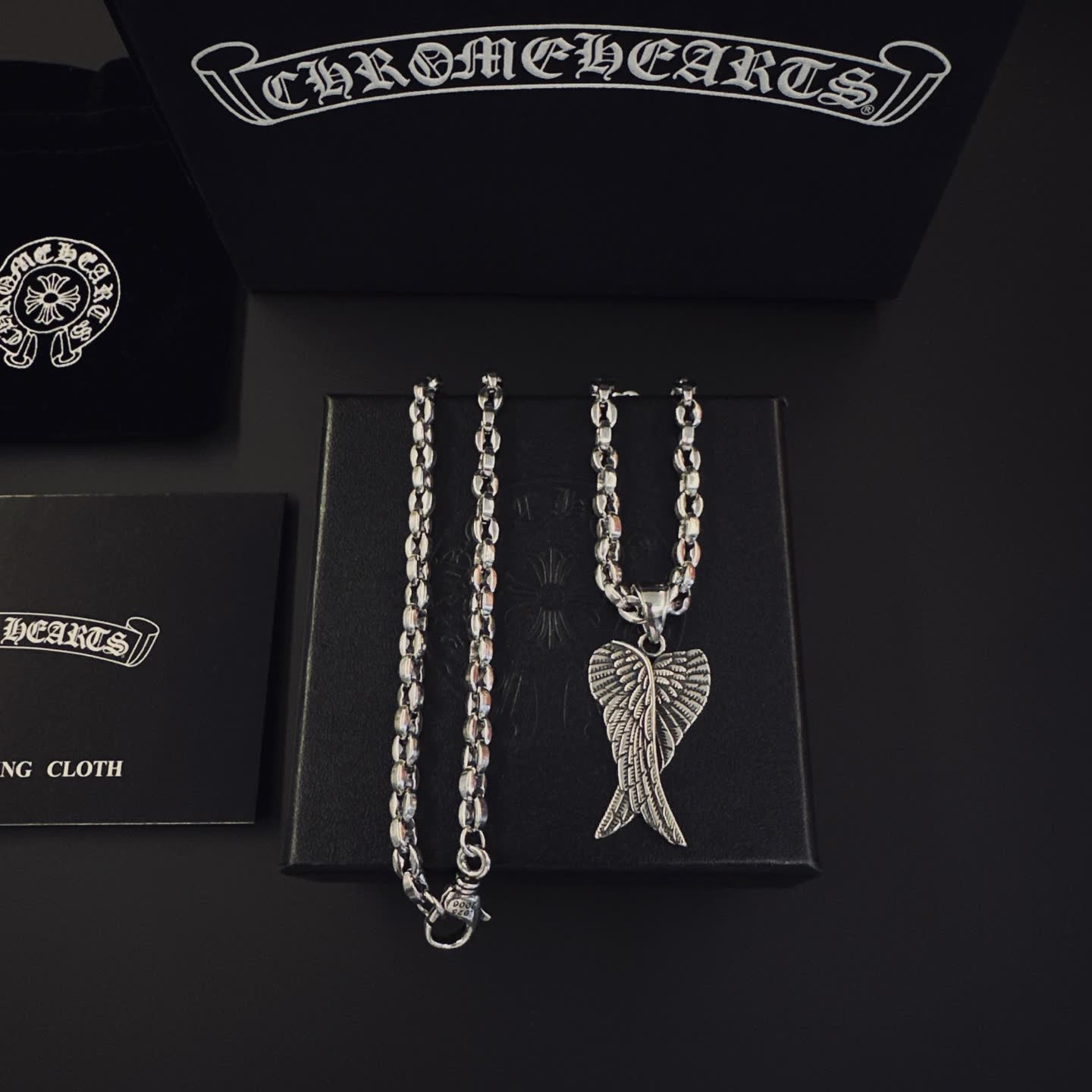 Chrome Hearts Chromethearts Winged Heart Pendant Necklace Chrome Hearts Chromethearts Winged Heart Pendant Necklace